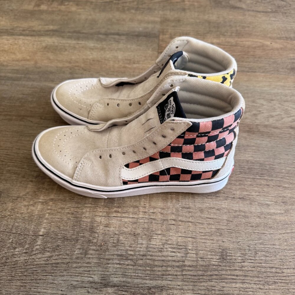 EXCELLENT Checker + Animal Print Vans Size 6 - Picture 6 of 7